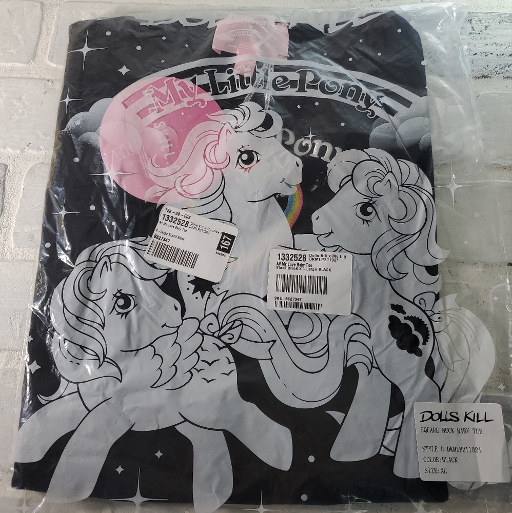 NWT My Little Pony "All My Love" Black Tee Size: XL